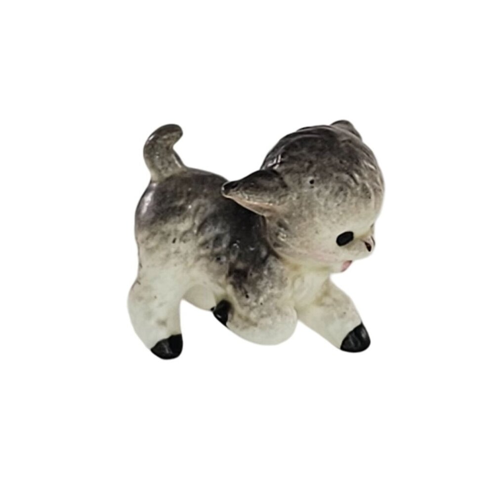 Vintage Josef Originals Miniature Lamb Figurine Gray Baby Sheep